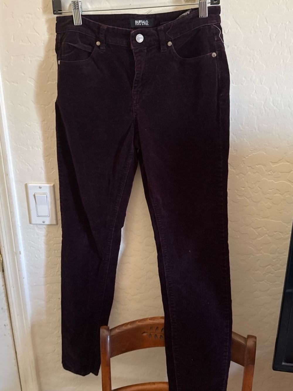 Buffalo David Bitton Dark Purple Corduroy Skinny Jeans